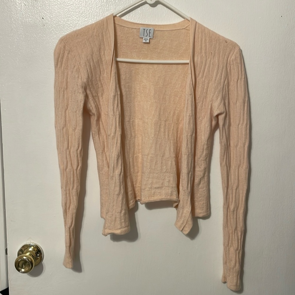 Baby pink cashmere cardigan
